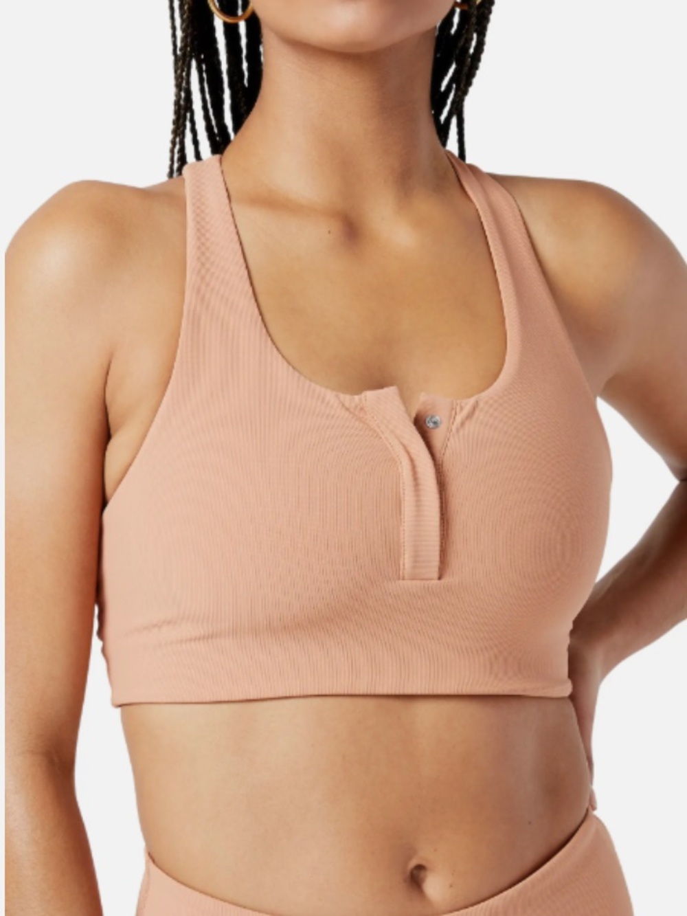 L*Space Active Ribbed Underdog Tank Tan Small